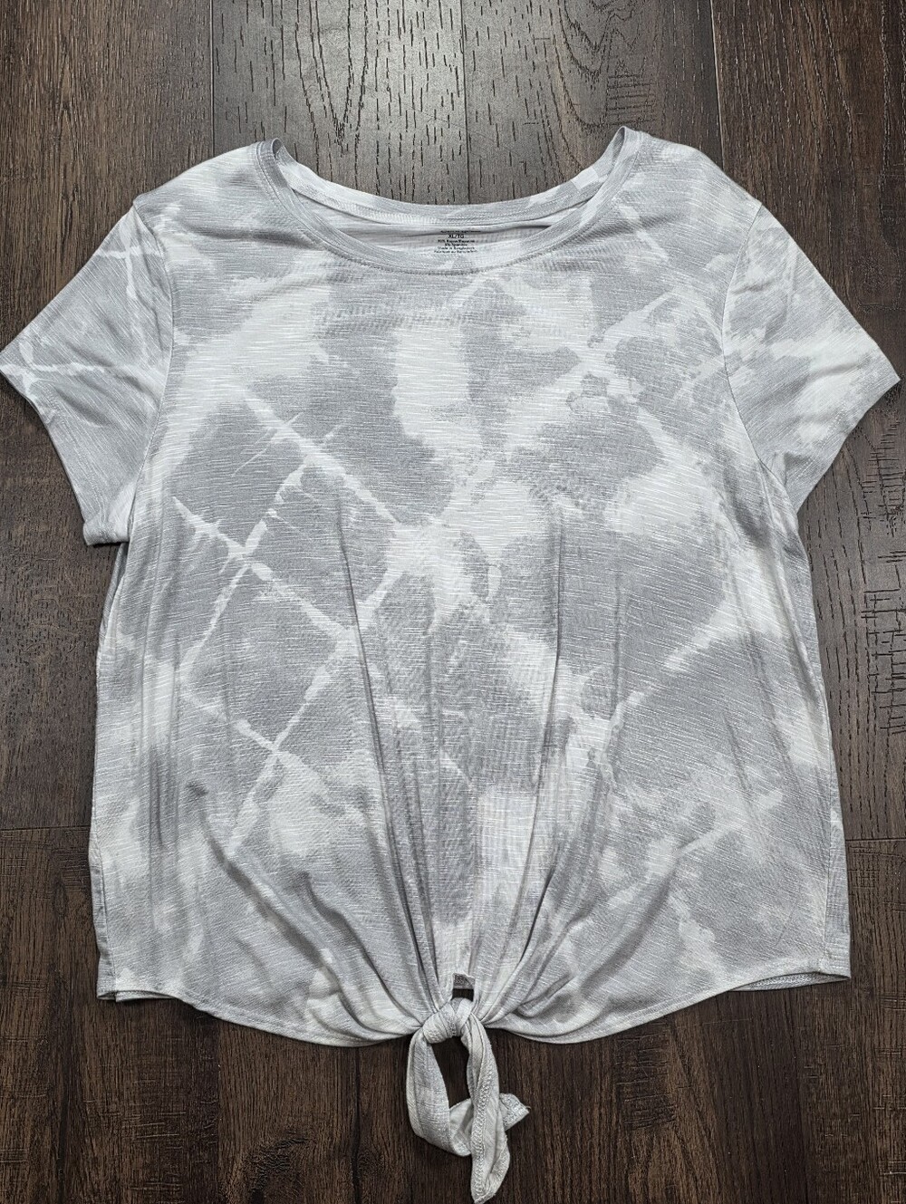 George Gray White Tie-Front Short Sleeve Top